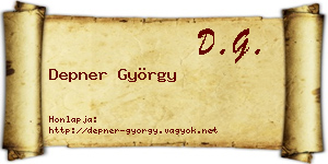 Depner György névjegykártya